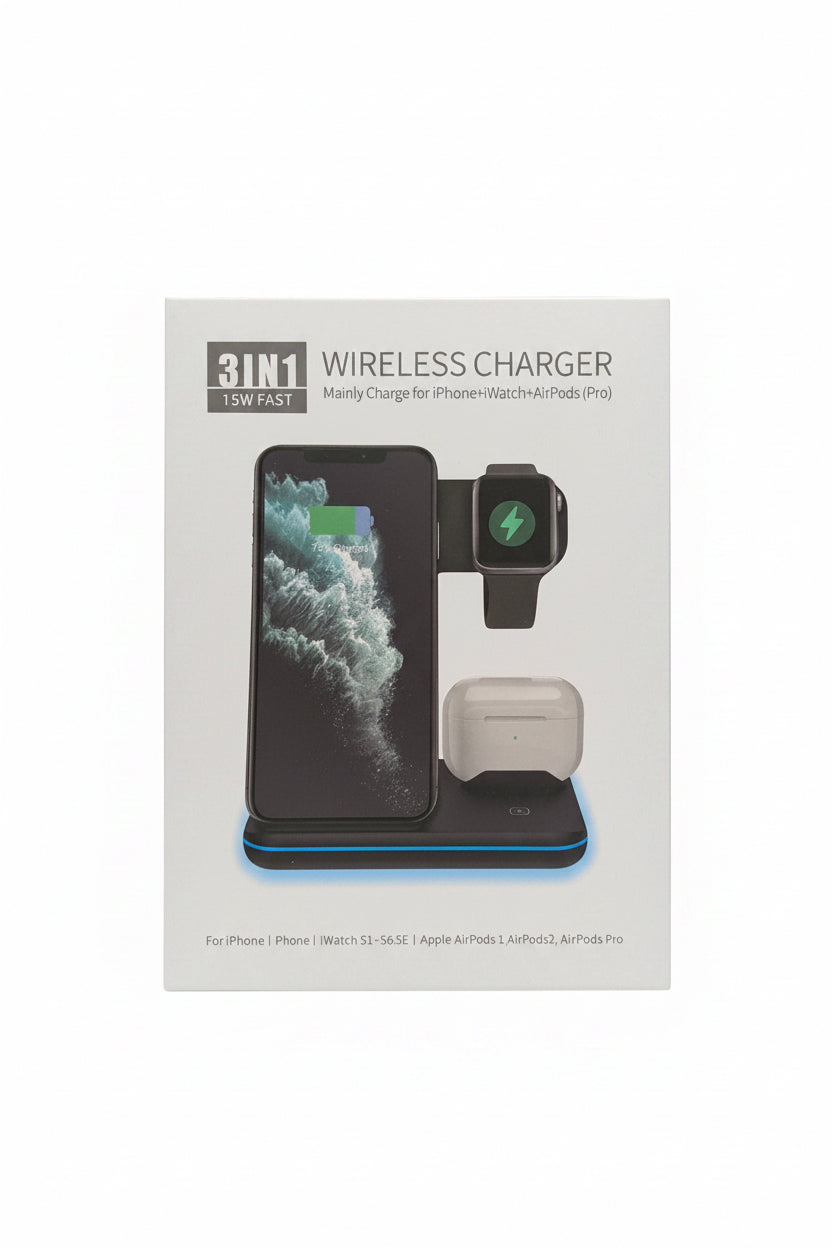 3 in 1 15W fast wireless charging stand ￼