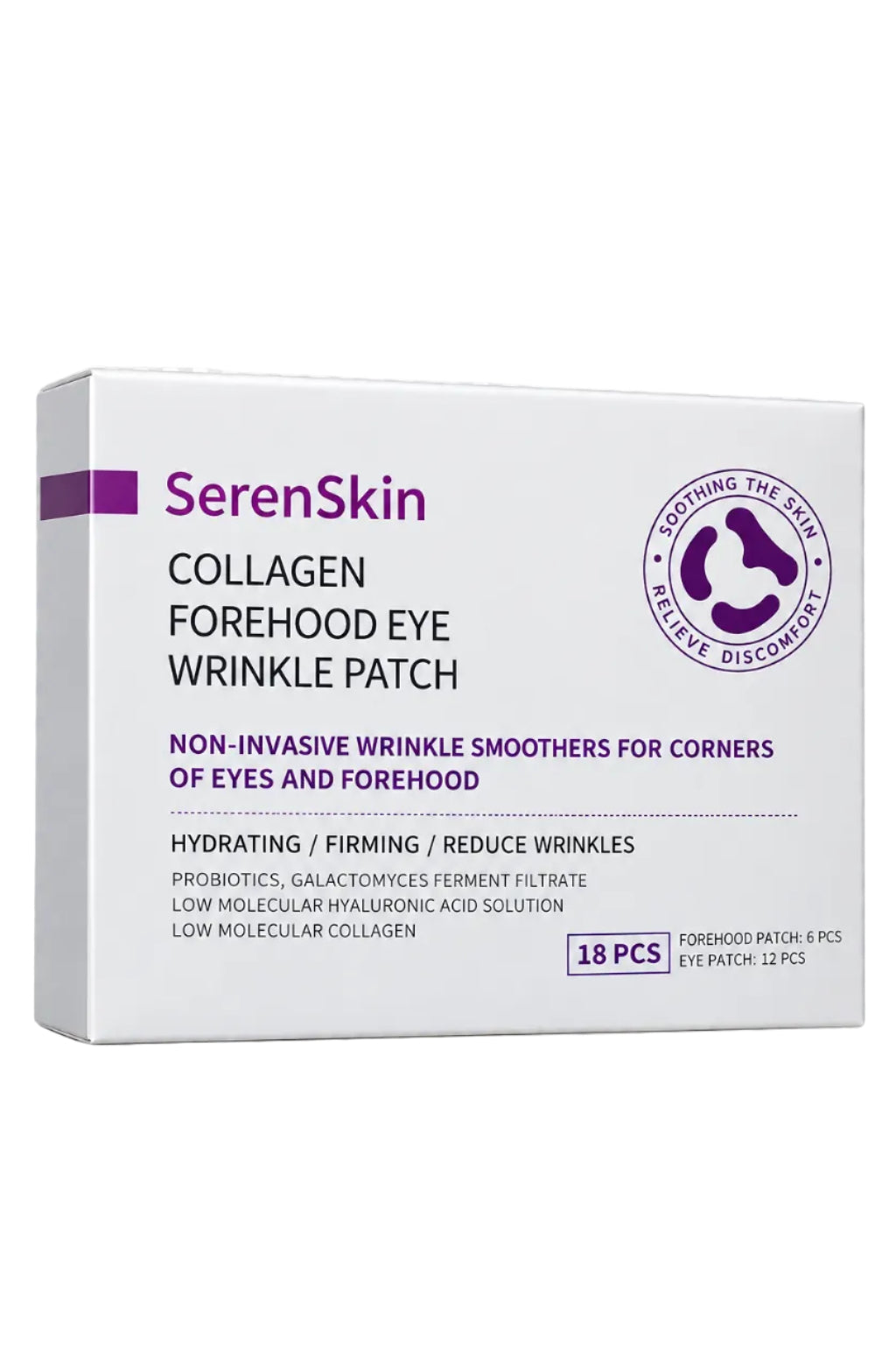 SerenSkin collagen, forehead, eye wrinkle patch