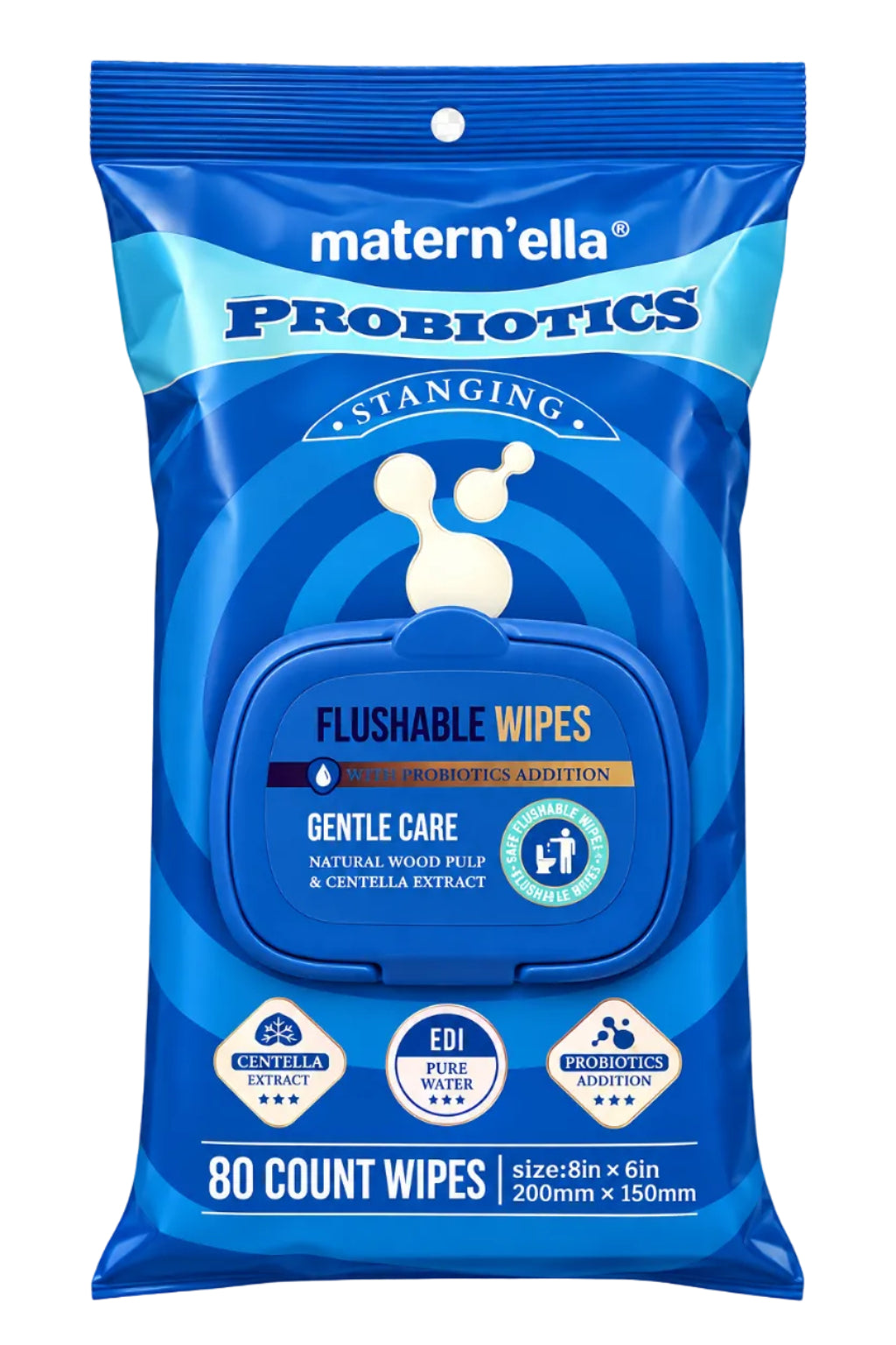 Matern’ella probiotics, flushable wipes