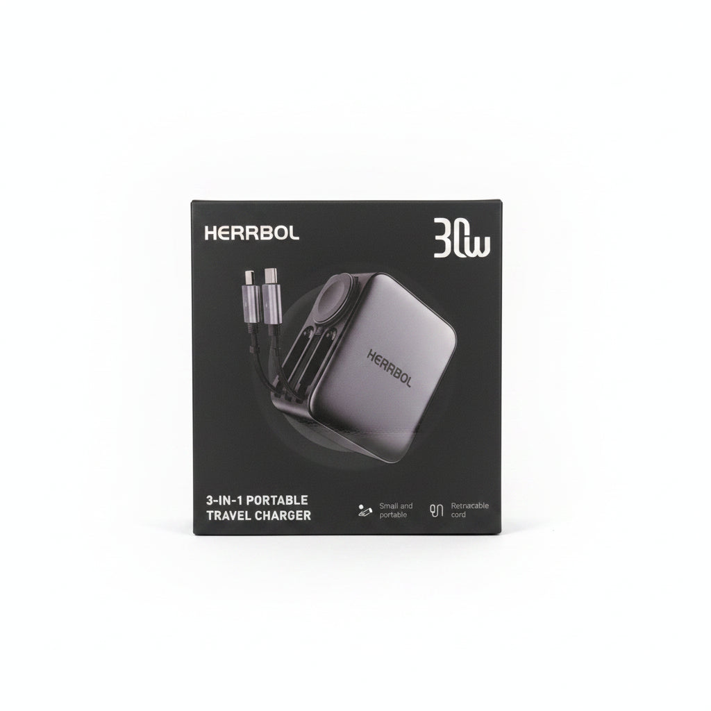 HERRBOL 30W 3-in-1 Travel Charger